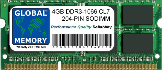 4GB DDR3 1066MHz PC3-8500 204-PIN SODIMM MEMORY RAM FOR ADVENT LAPTOPS/NOTEBOOKS